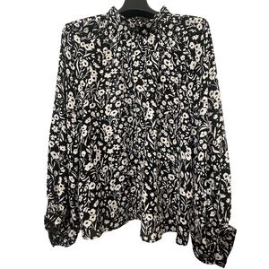 Banana Repiblic - Mock Neck Floral Long Sleeve Blouse, Size L (NWT)